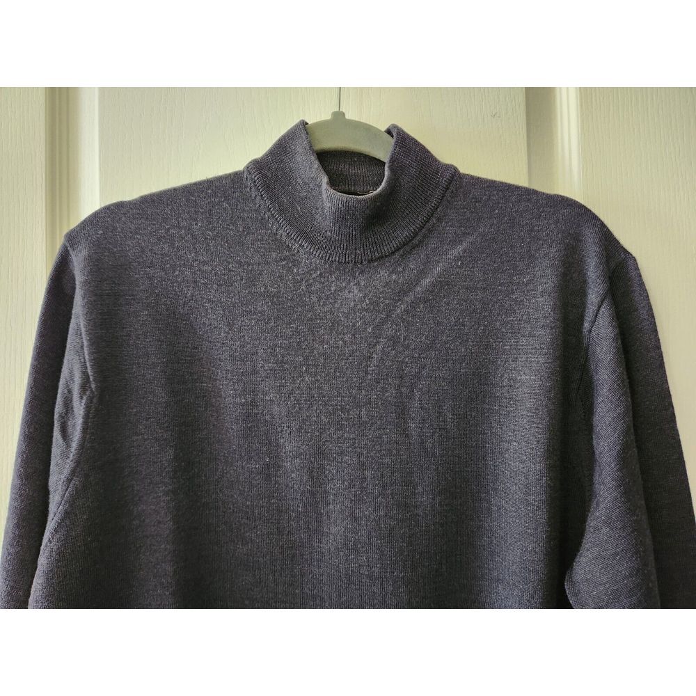 Vintage Jos. A. Bank Men's Merino Extrafine Wool Sweater Made In Italy Gray Sz M - Picture 2 of 6